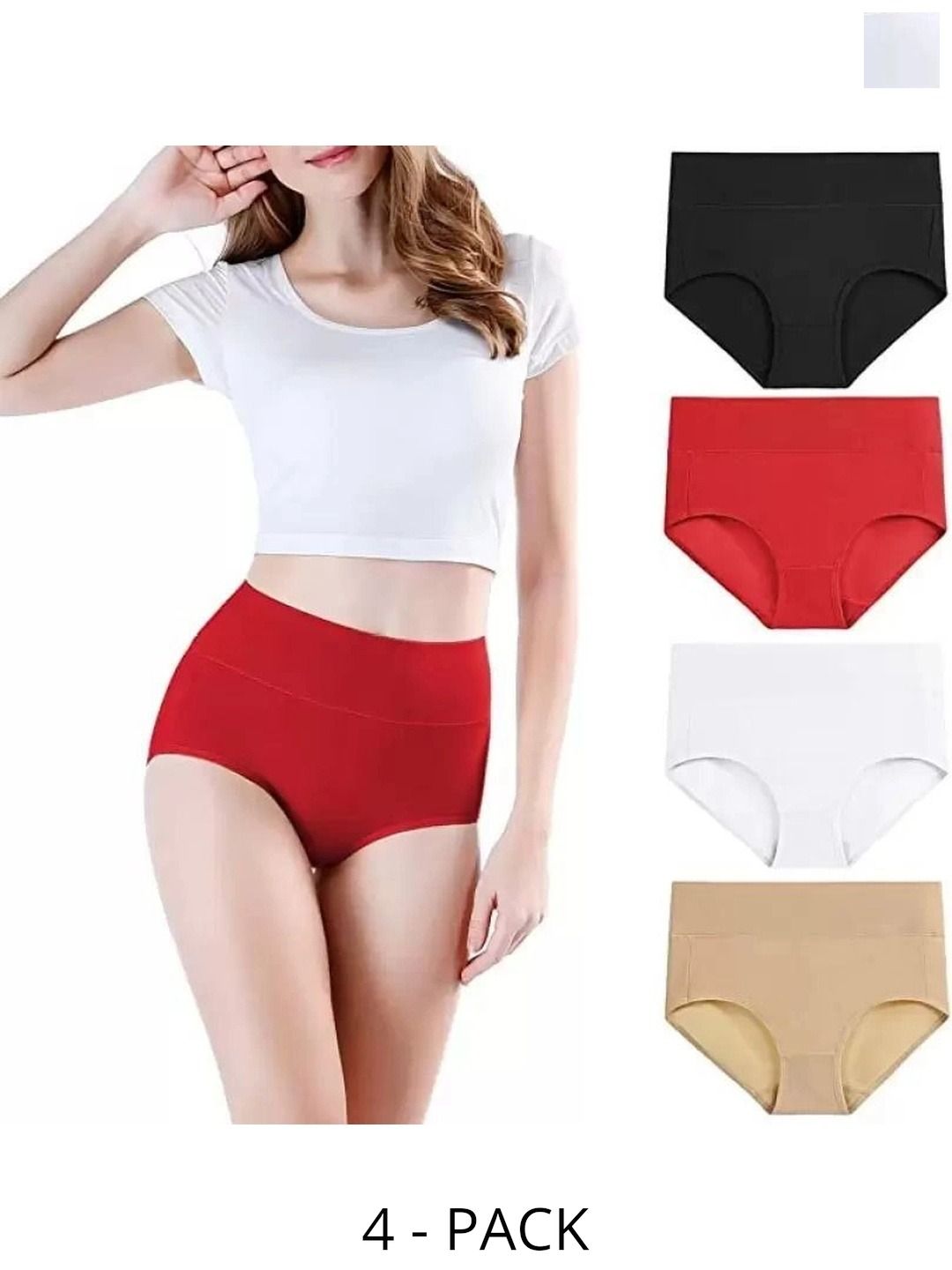 Bebron Women Pack of 4 Assorted Basic Briefs-picture-24
