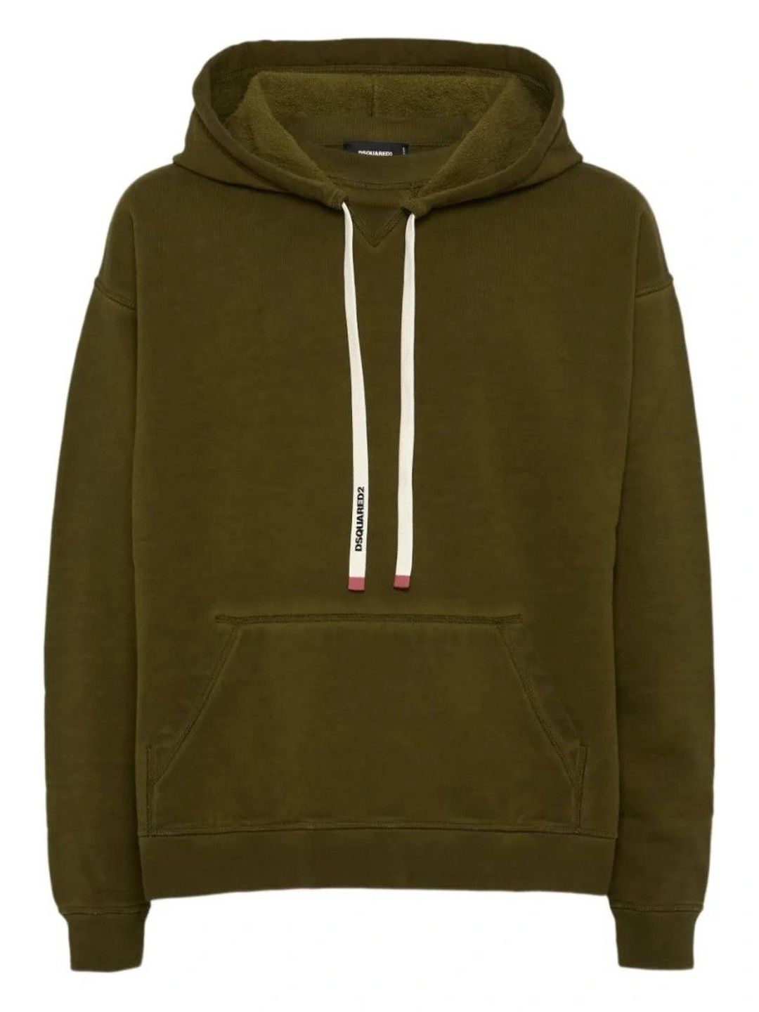 Dsquared2 Green Solid Relaxed Hoodie-image-2