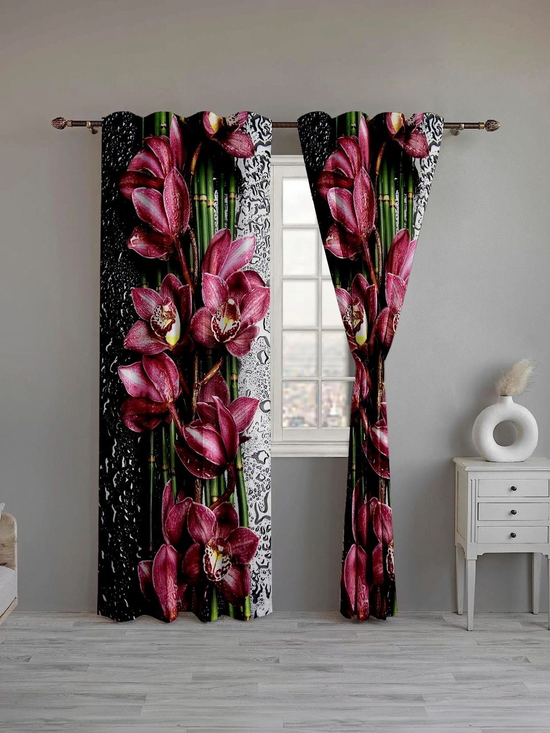 CURTAINRY Pink Floral Door Curtain-image-14