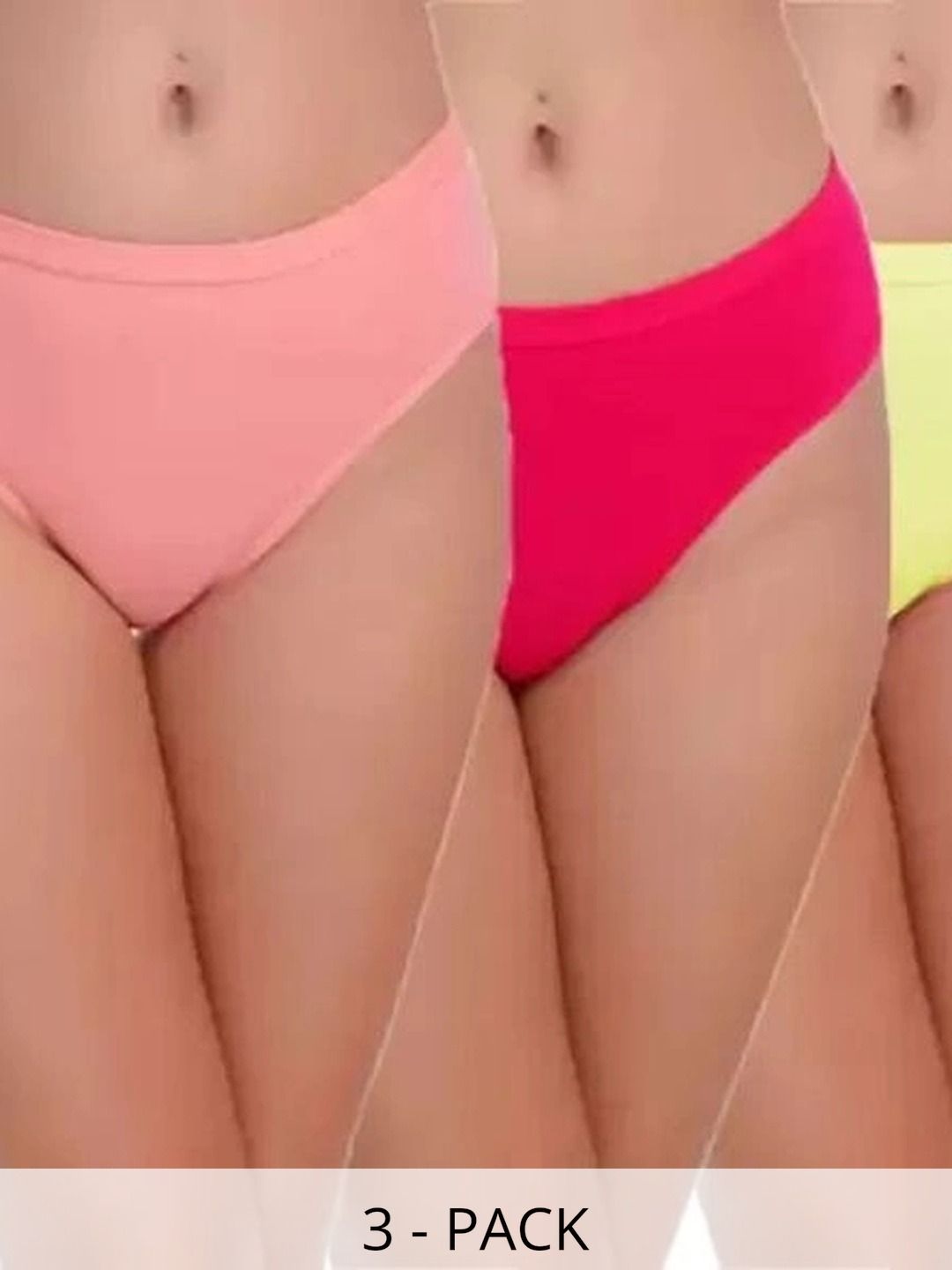 Bebron Women Pack of 3 Assorted Cotton Basic Briefs-picture-20