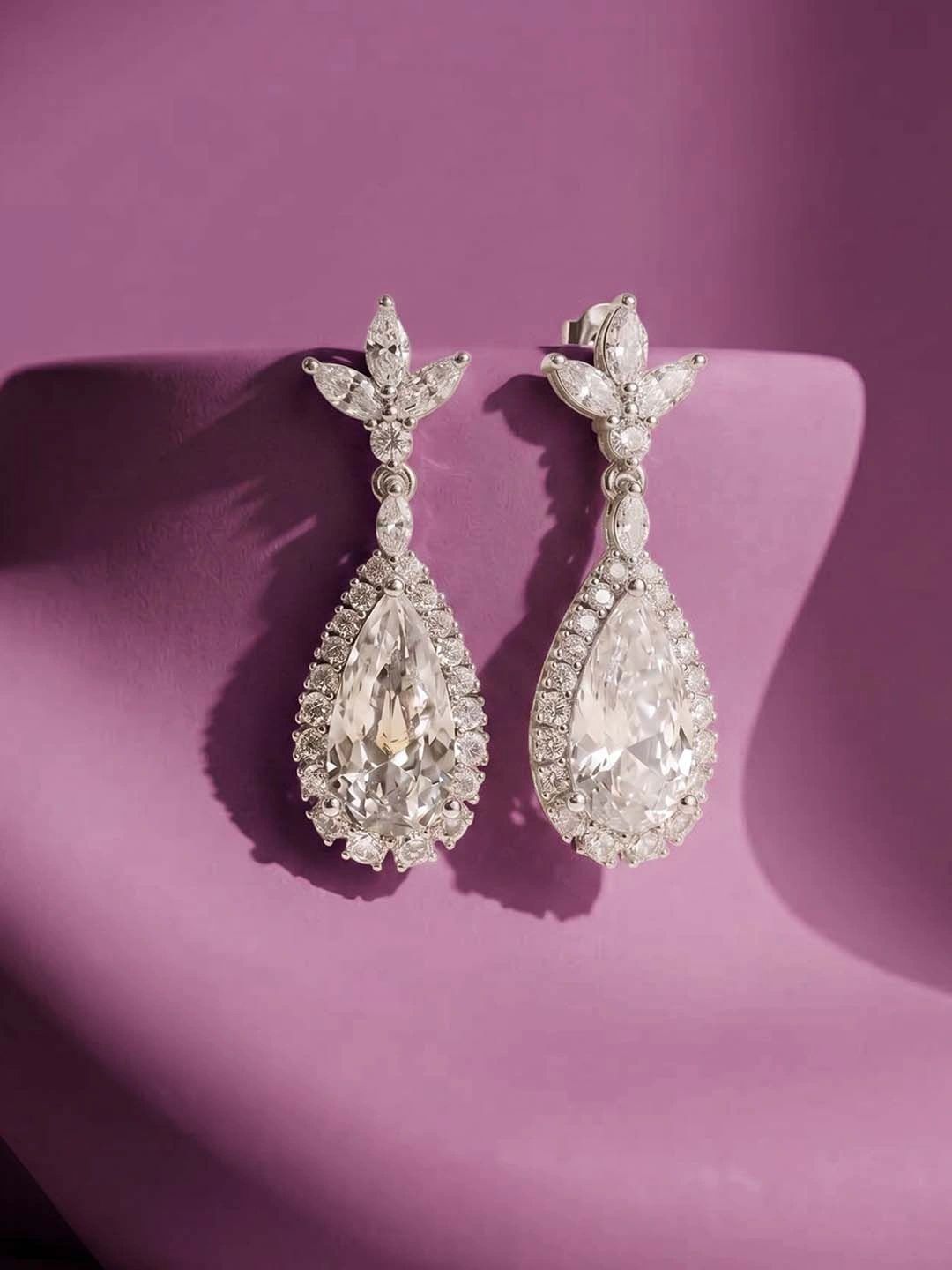 Peora Teardrop Shaped Drop Earrings-picture-8