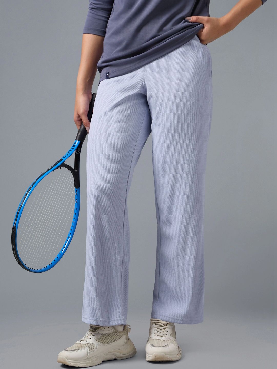 Technosport Women Relaxed Fit Textured Rapid-Dry Training Track Pants-image-6