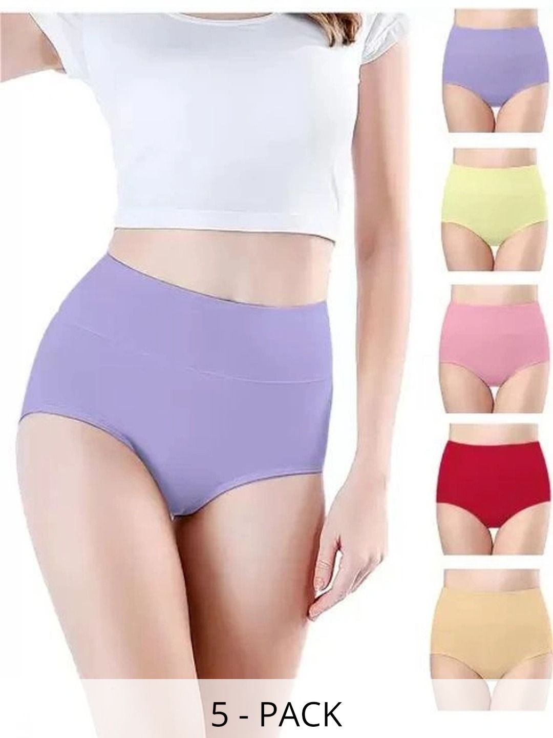 Bebron Women Pack of 5 Assorted Basic Briefs-picture-14