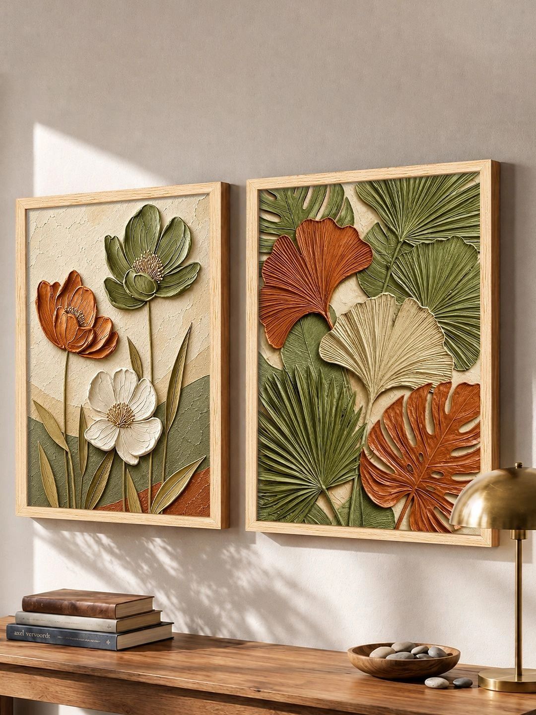 Art Street Beige Set of 2 Piece MDF Other Wall Paintings-image-35
