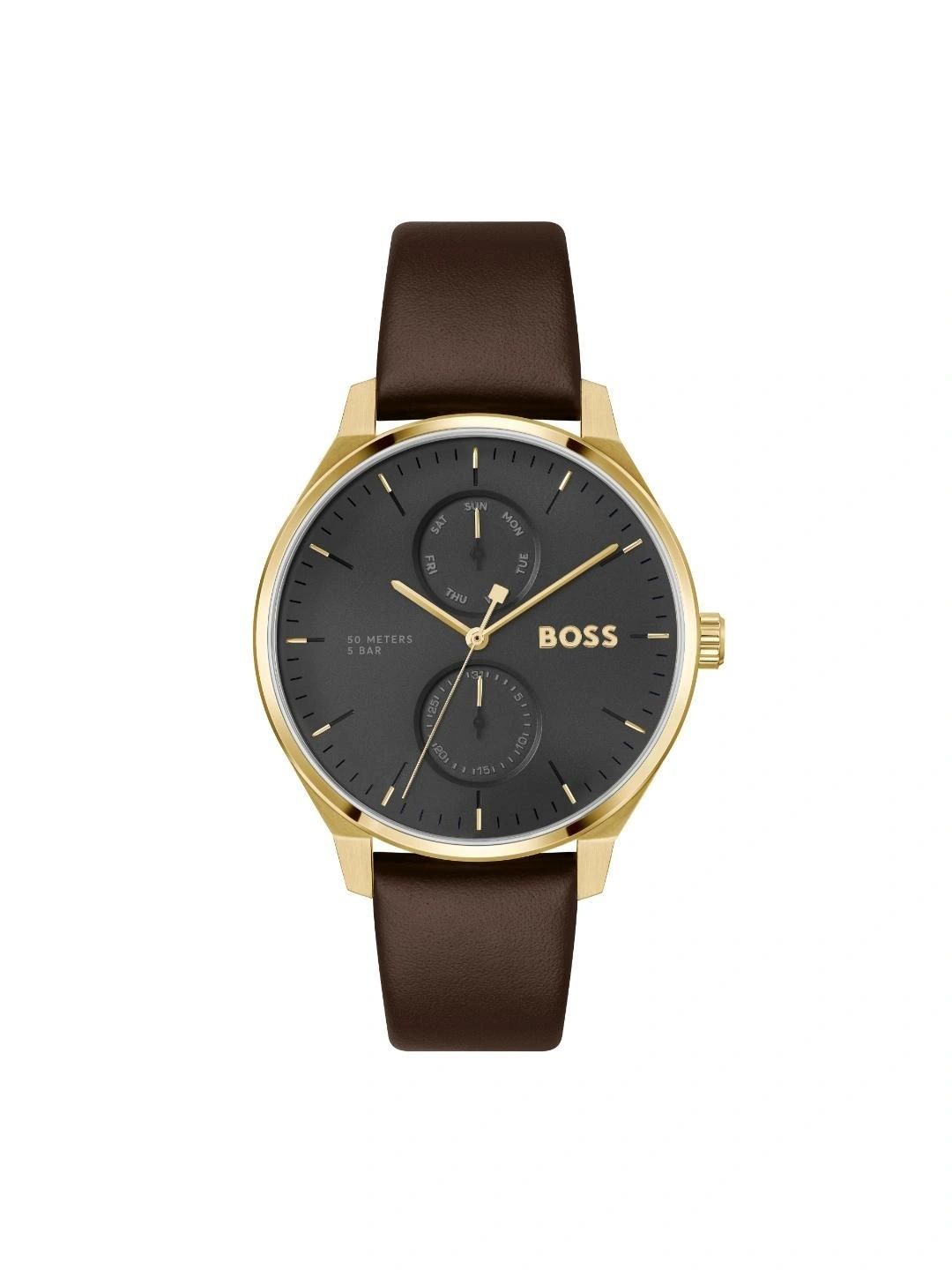 BOSS Men Dial & Leather Straps Analogue Multi Function Watch 1514214-image-25
