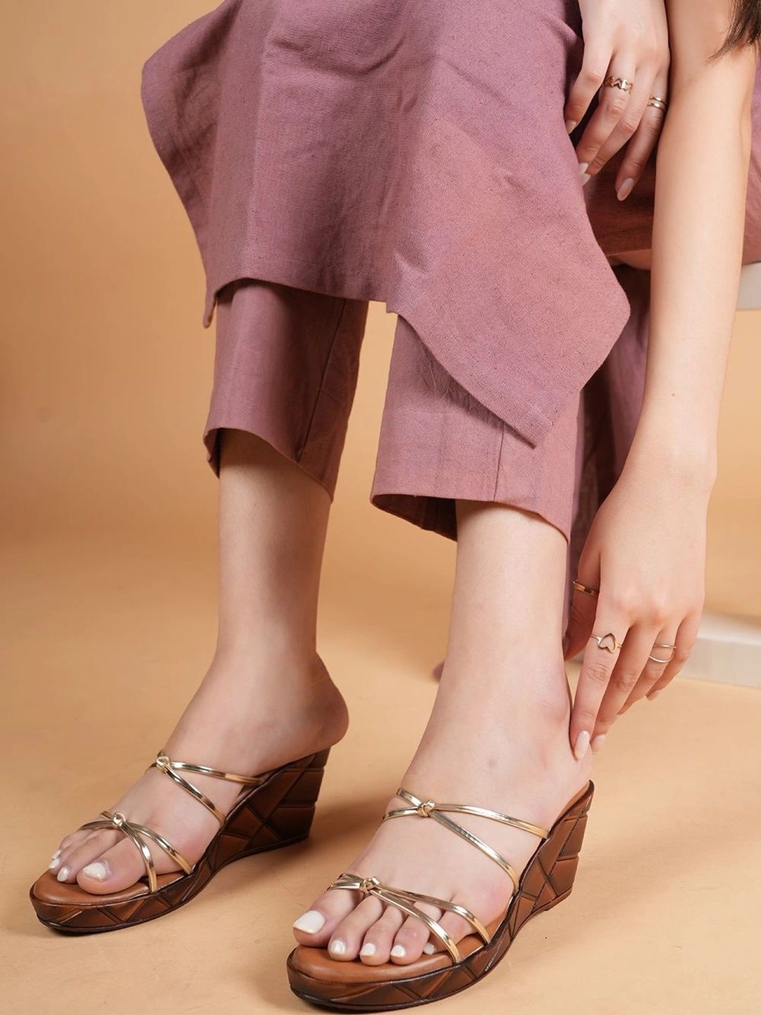 BELVE PARIS Textured Wedge Mules-picture-21
