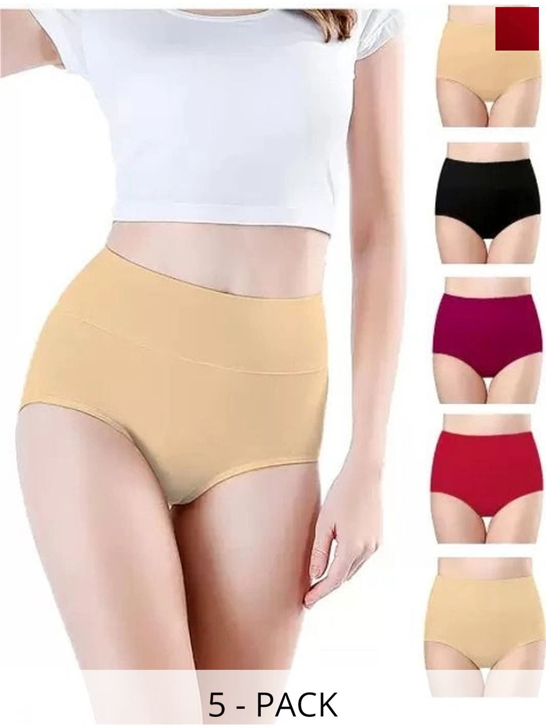 Bebron Women Pack of 5 Assorted Basic Briefs-picture-29