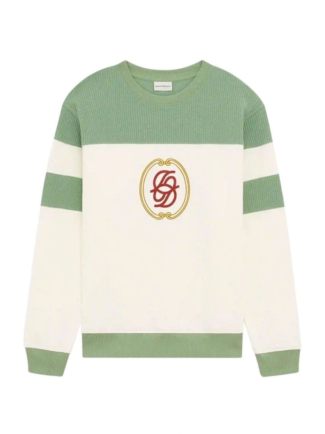 Drole De Monsieur Off White Color Block Sweatshirt-image-5