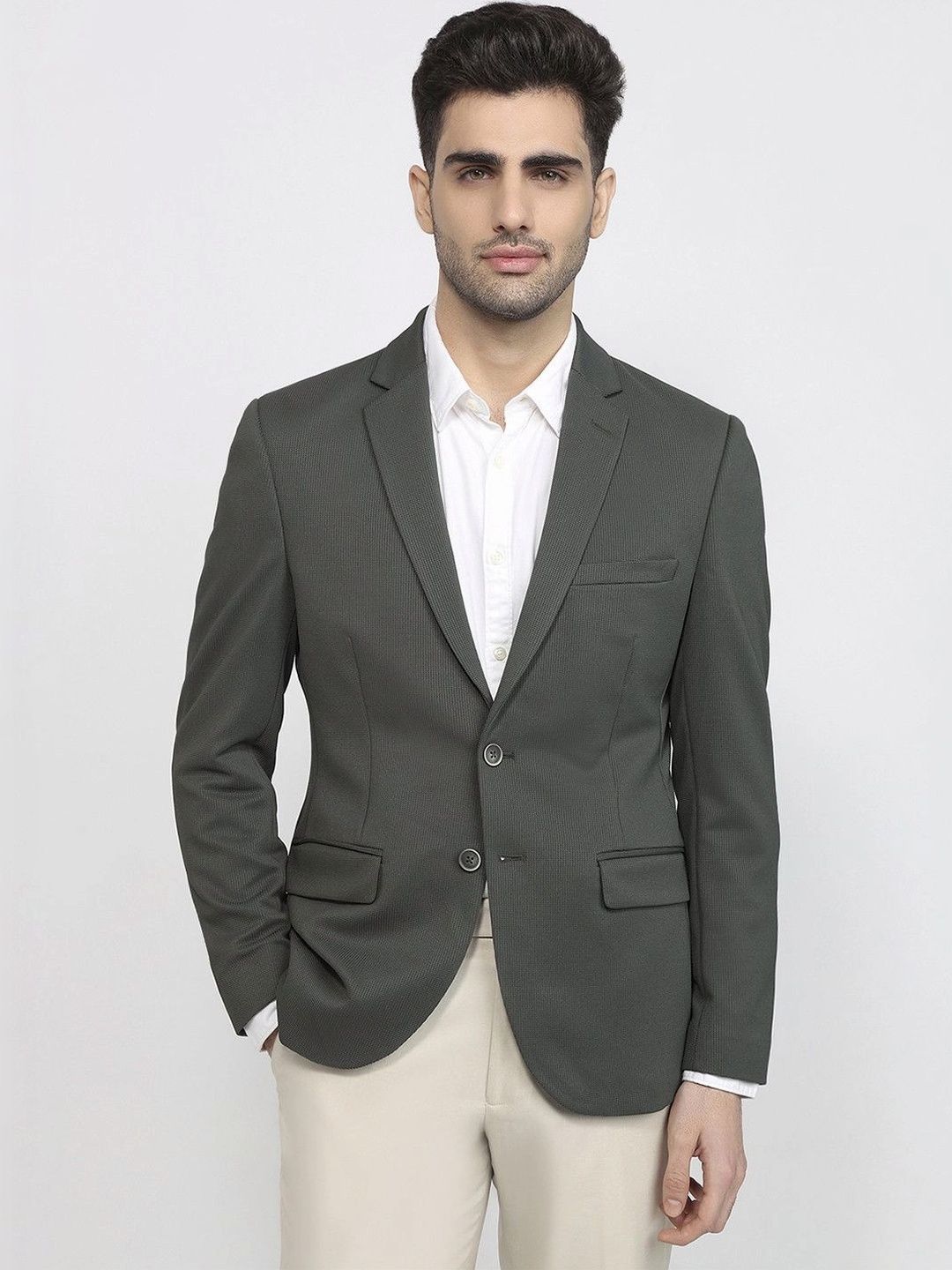Parx Notched Lapel Single-Breasted Blazers-picture-37