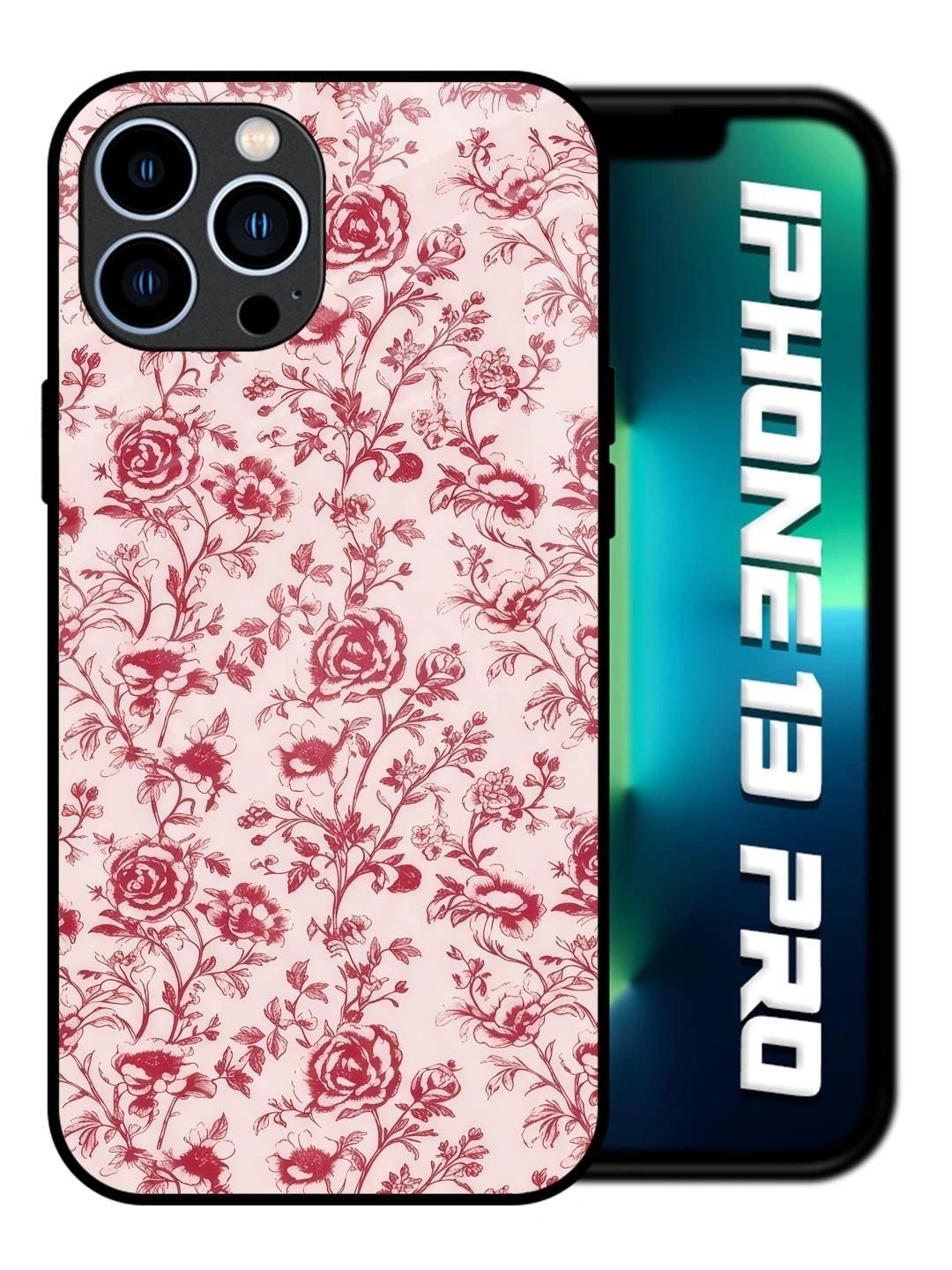 QRIOH Floral Printed iPhone 13 Pro Back Case Mobile Accessories-picture-32
