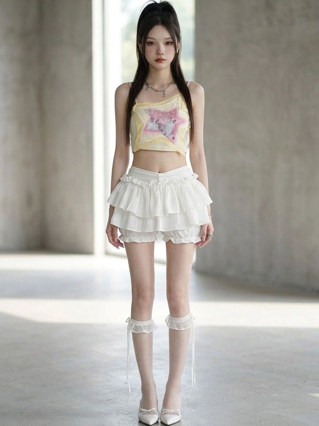 Suo Women Tiered Mini Flared Skirt-picture-10