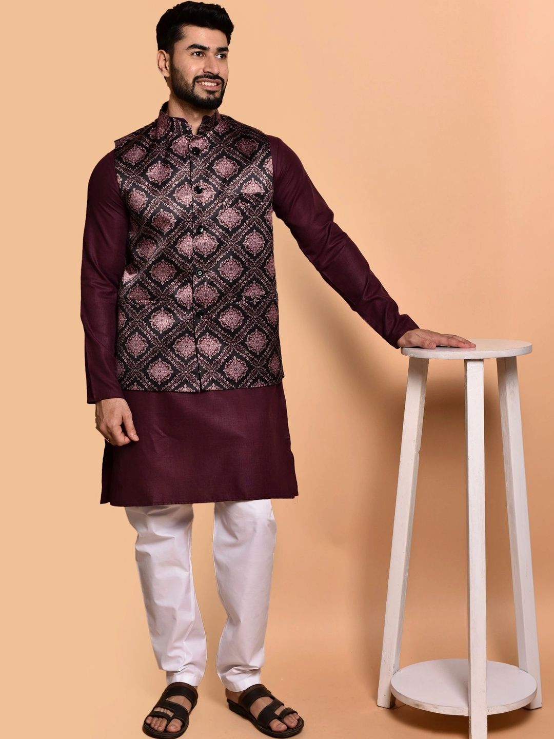 Moda Rapido Men Regular Pure Cotton Kurta with Pyjamas-picture-25