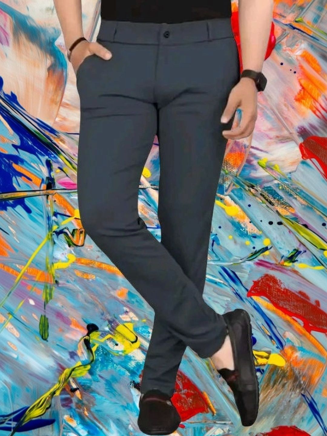 Nitya TrackP Men Smart Slim Fit Trousers-picture-49