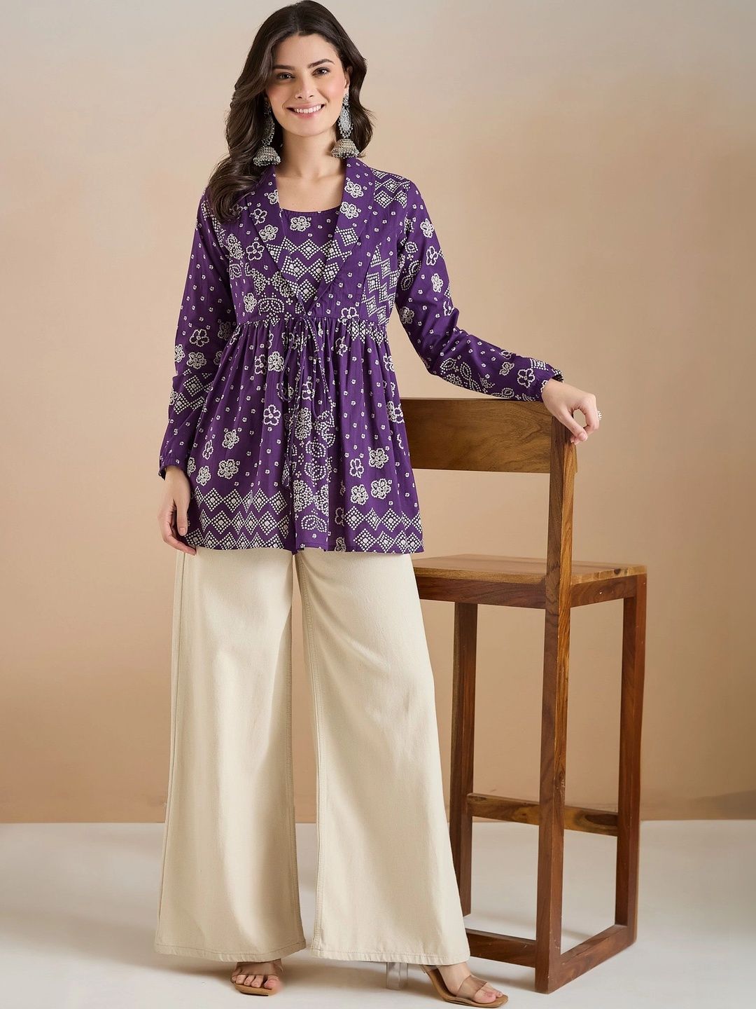 Divena Geometric Print Ethnic Cotton Blend Top-picture-53