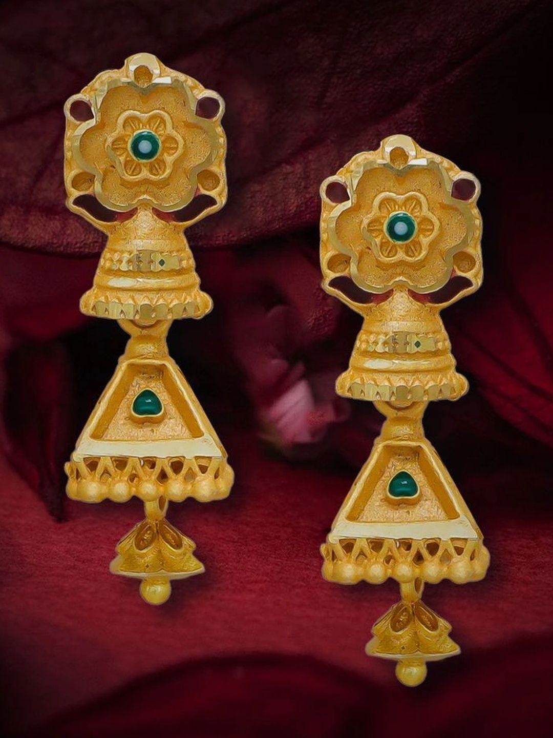 Raj And Deb Floral Jhumkas Earrings-picture-48