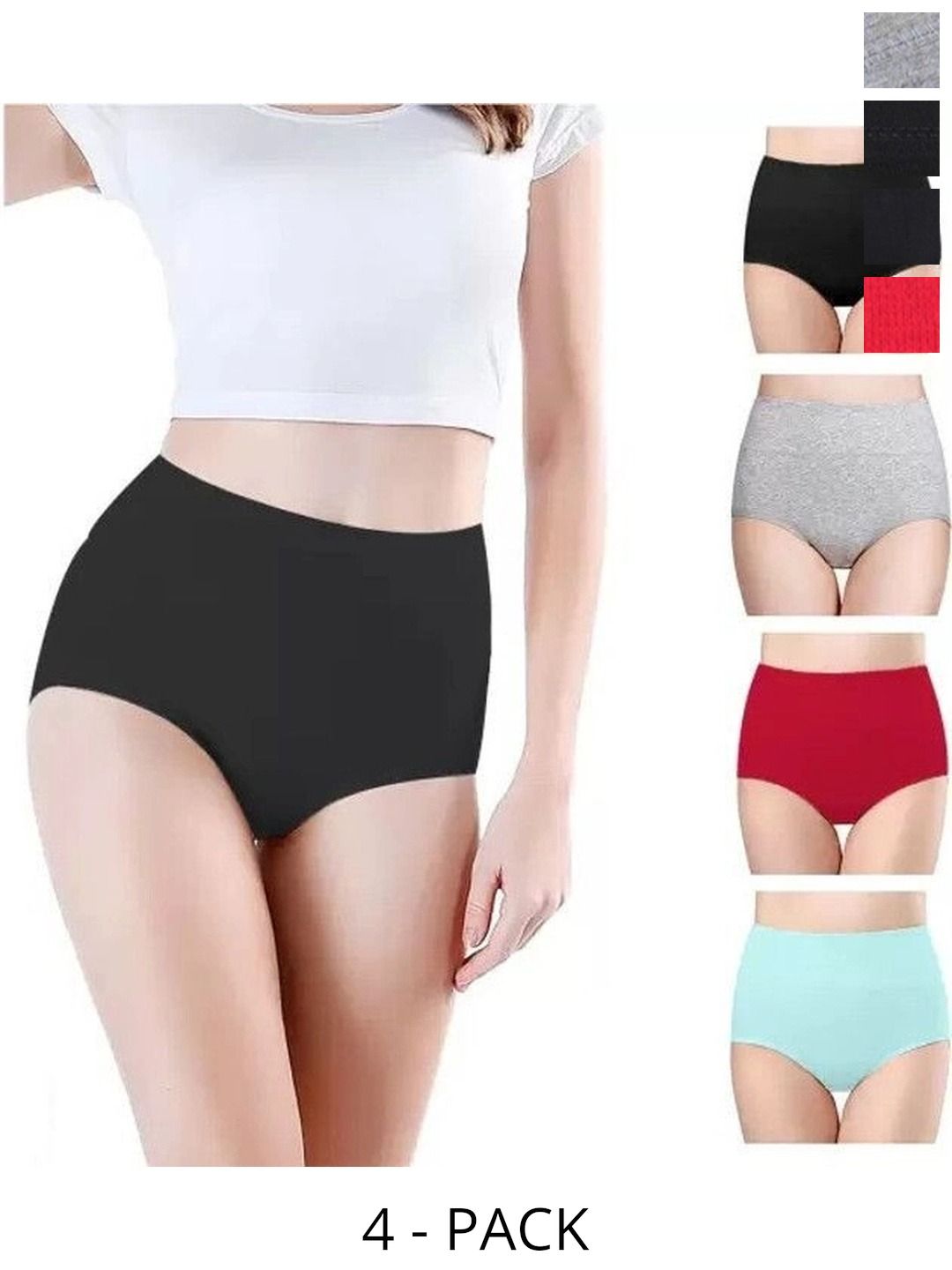 Bebron Women Pack of 4 Assorted Basic Briefs-picture-32