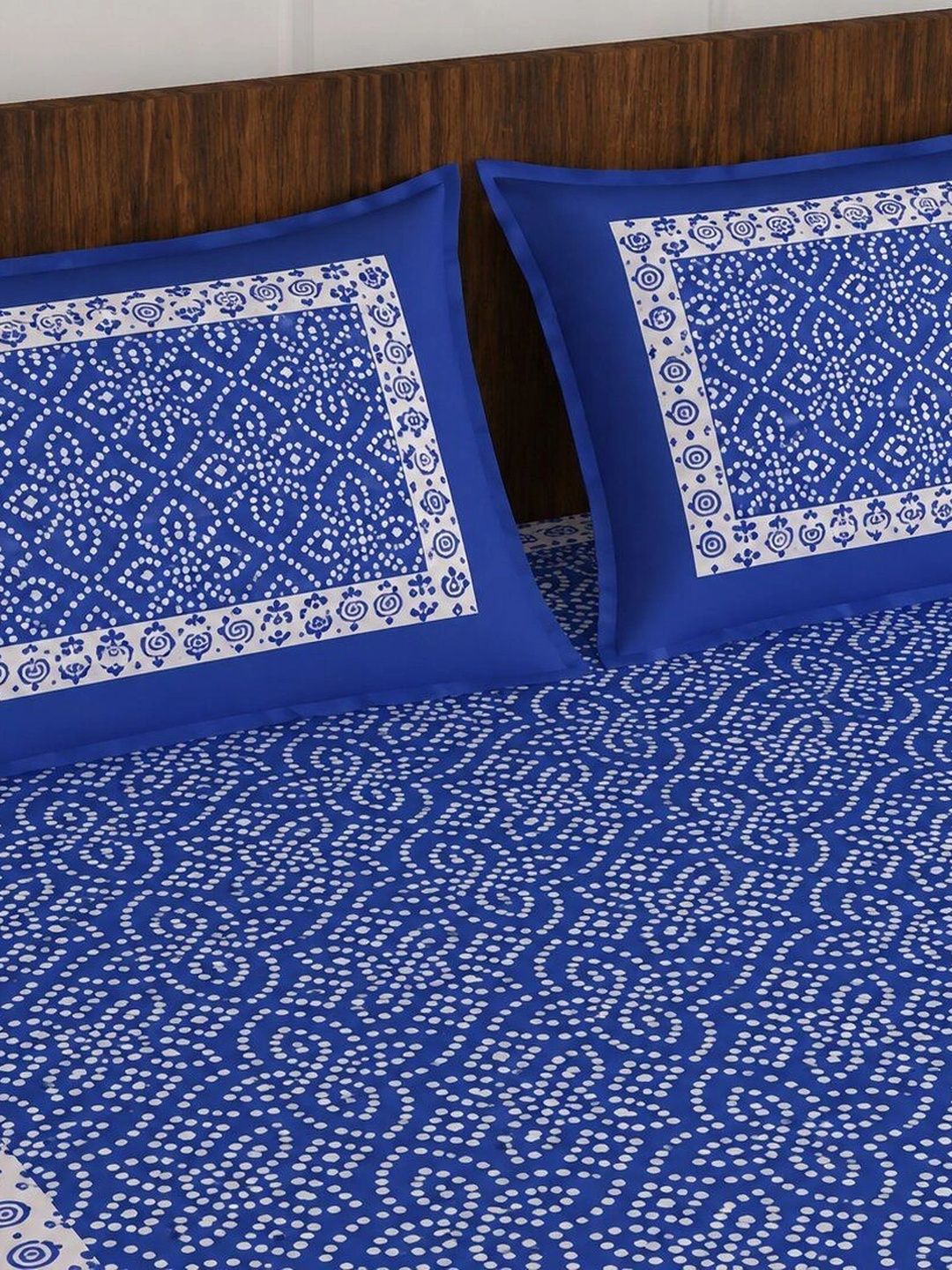 TIMELESS TRENDS Blue 144 TC King Bedsheet with 2 Pillow Covers-image-30