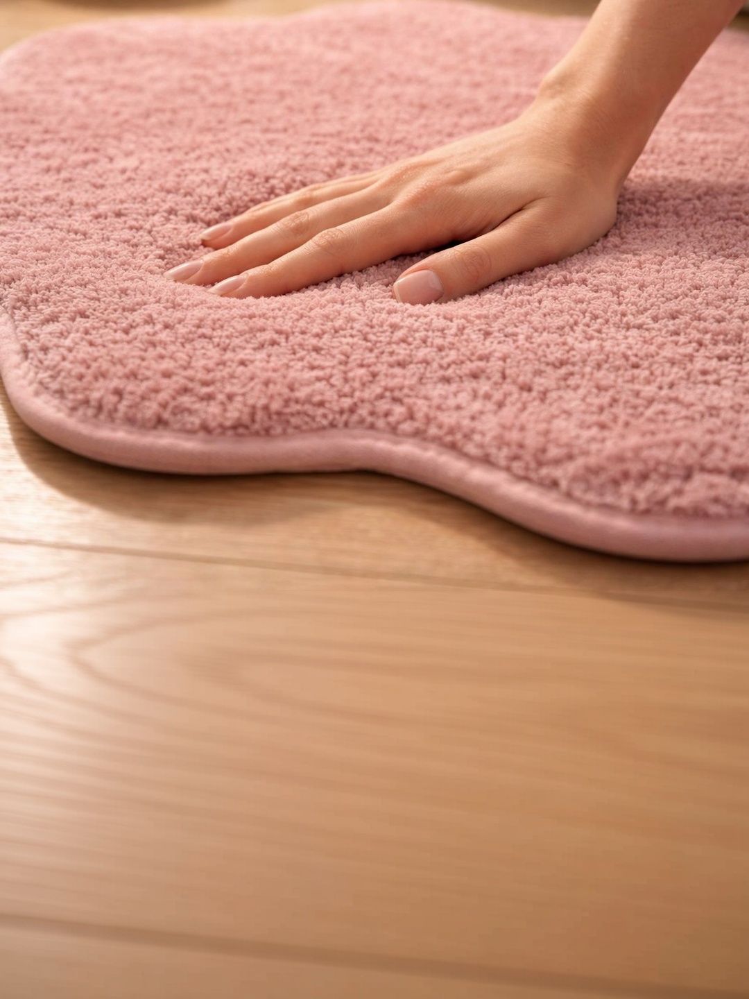 THE S LIVING Pink Water Absorbent Anti Skid Bath Rugs-picture-14