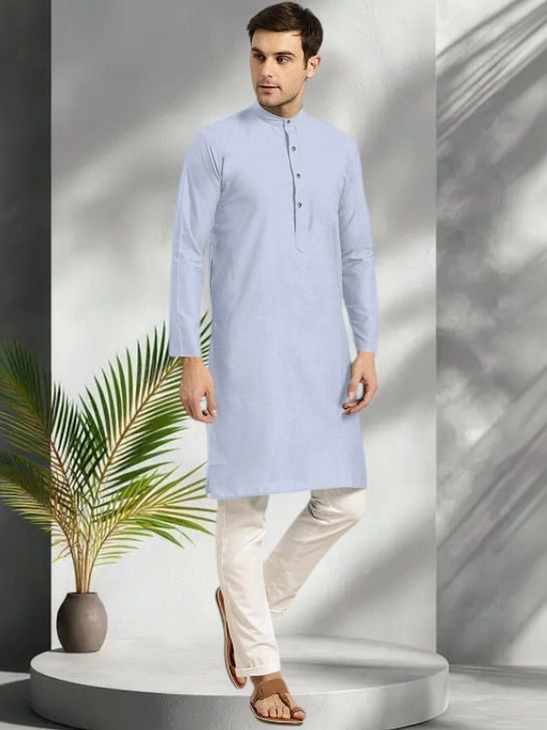 Shiv Leela Men Regular Pure Cotton Kurta with Trousers-picture-20