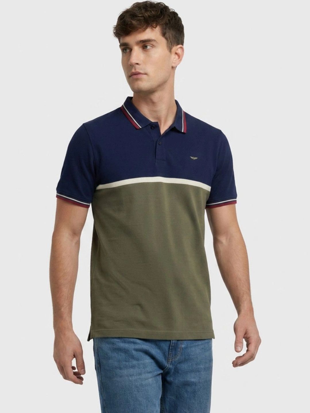 Park Avenue Men Colourblocked Polo Collar Slim Fit T-shirt-picture-35