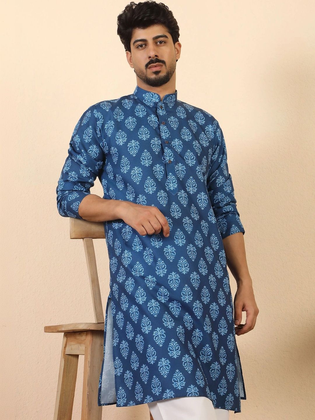 KRAFT INDIA Men Ethnic Motifs Printed Indie Prints Kurta-picture-22