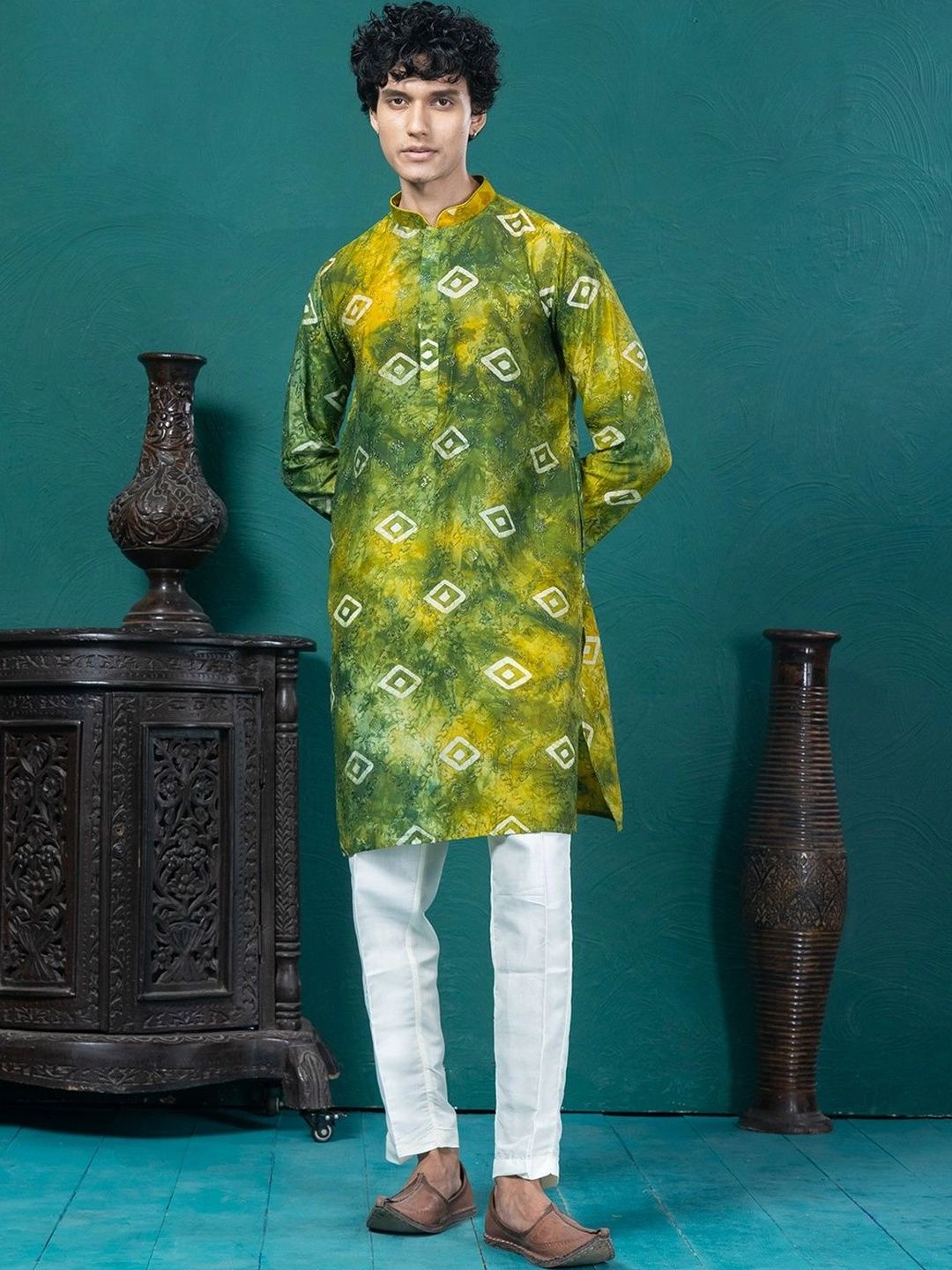 EKYAA Men Geometric Dyed Kurta-picture-46