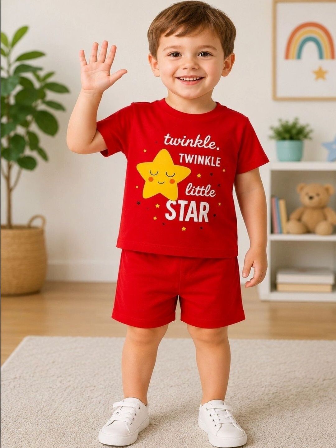 JENNY GARMENT Unisex Kids Printed T-shirt with Shorts-image-48
