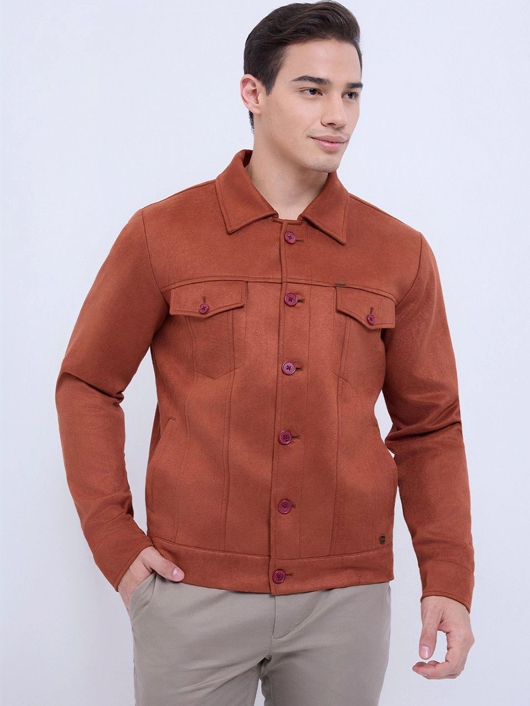Raymond Men Spread Collar Open Front Jacket-picture-15