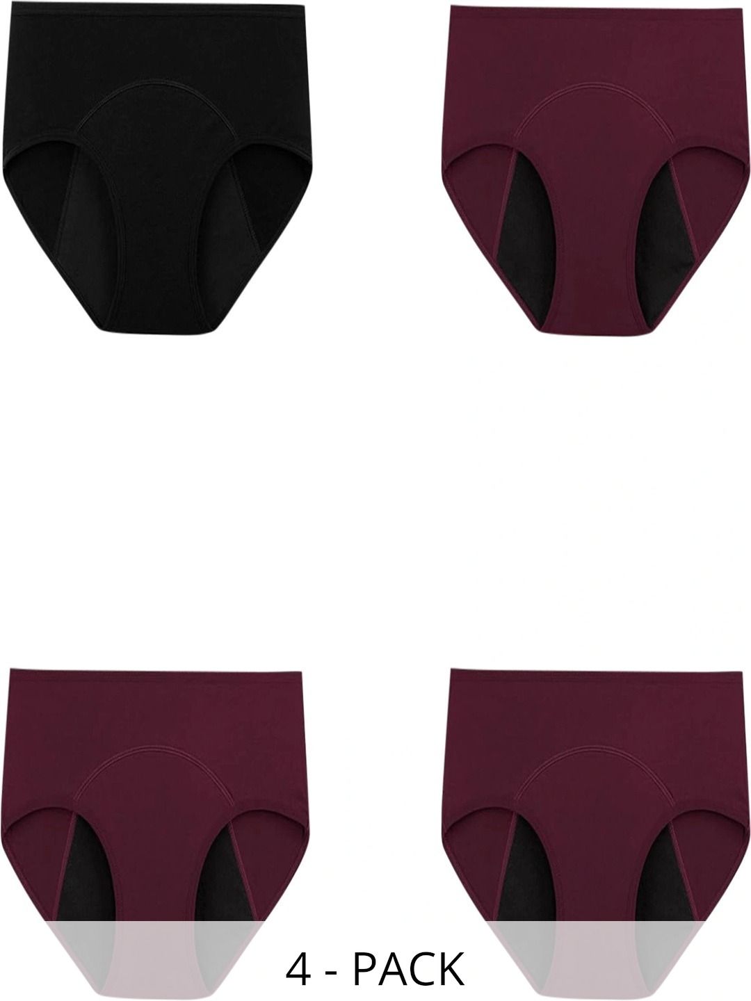 Bebron Women Pack of 4 Assorted Cotton Period Briefs-picture-29