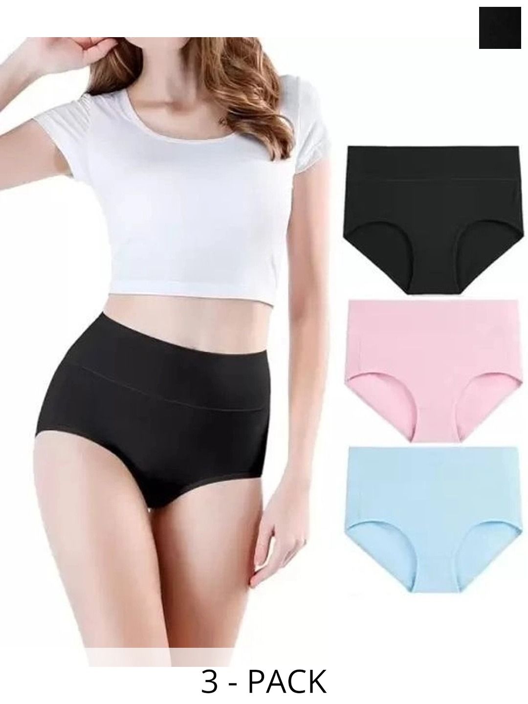 Bebron Women Pack of 3 Assorted Basic Briefs-picture-21