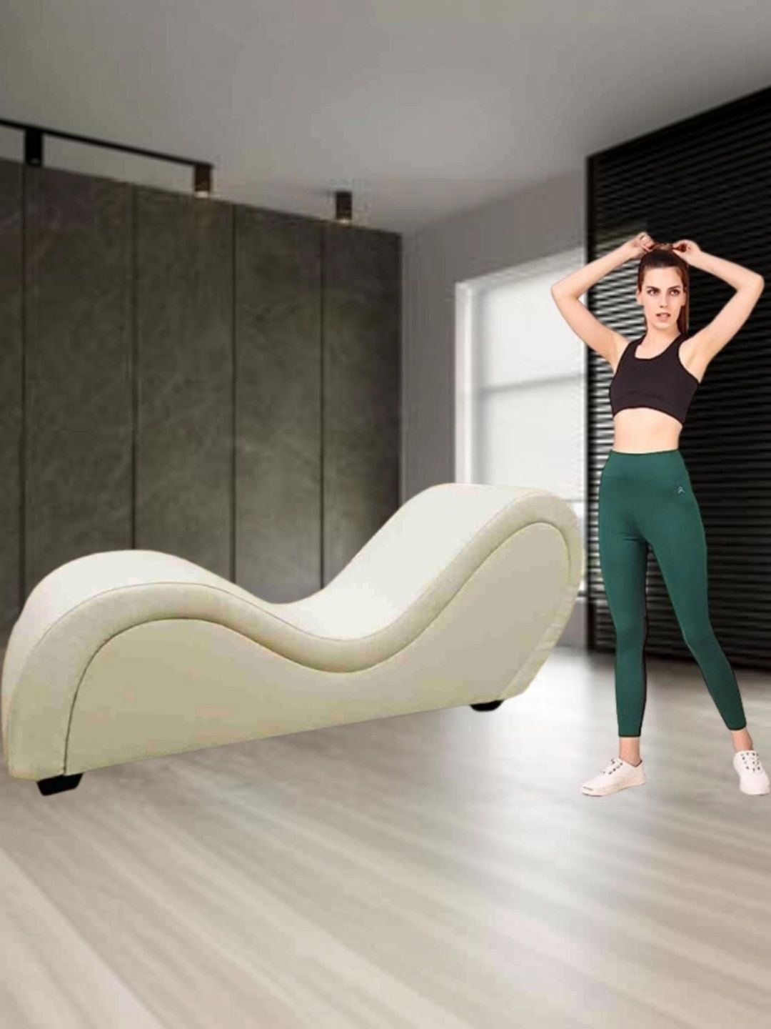 INDIAWOODMART Beige Self Design Sheesham Wood Lounge Chair-picture-19