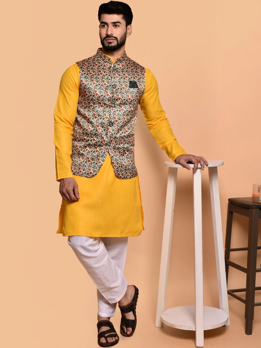 Moda Rapido Men Regular Pure Cotton Kurta with Pyjamas-picture-10
