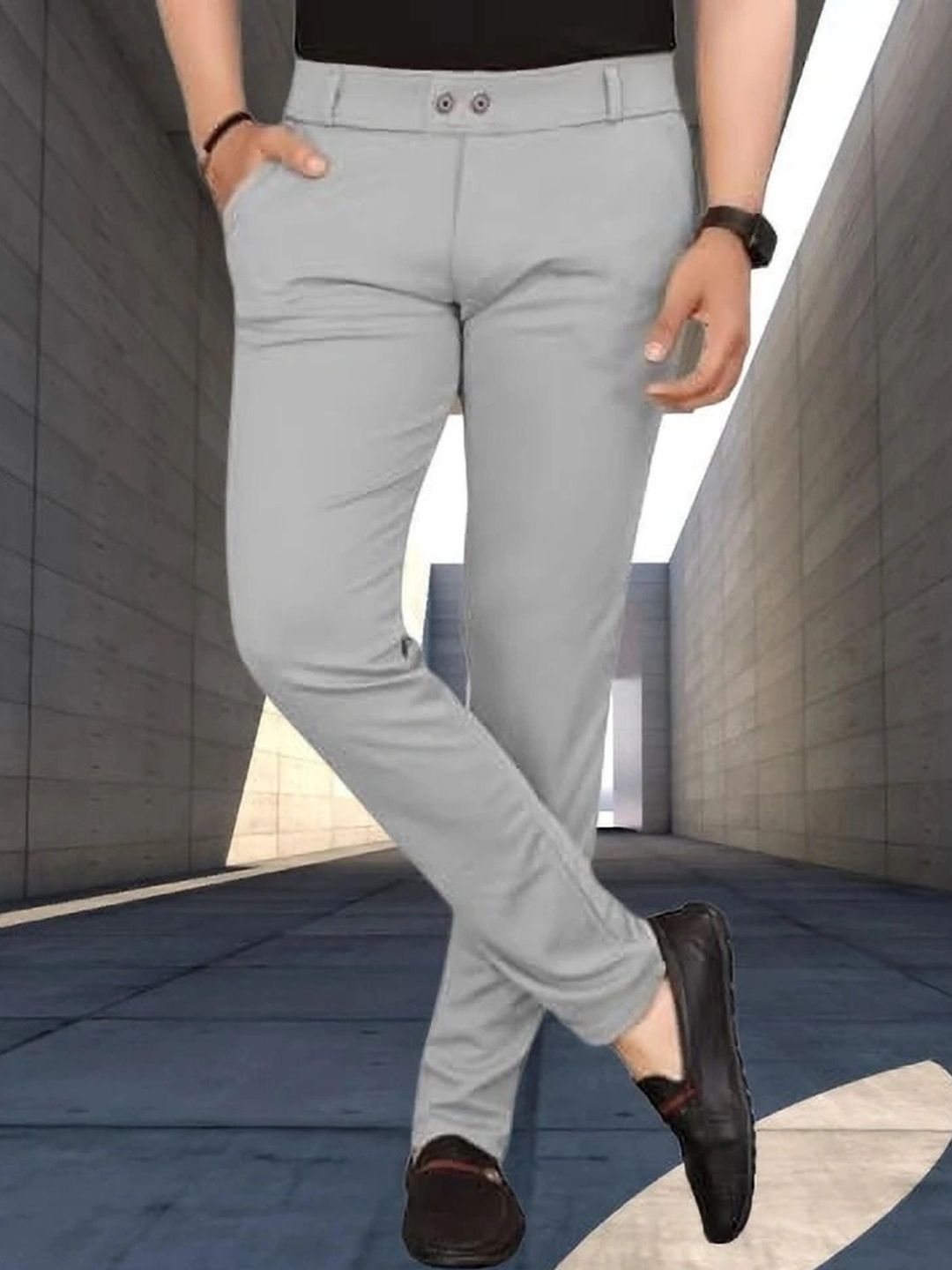 Nitya TrackP Men Smart Slim Fit Trousers-picture-10