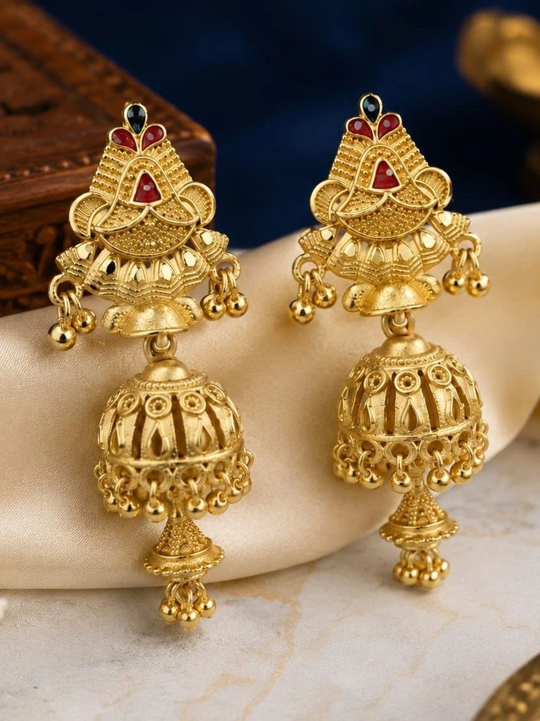 MAK & ART Dome Shaped Jhumkas Earrings-picture-12
