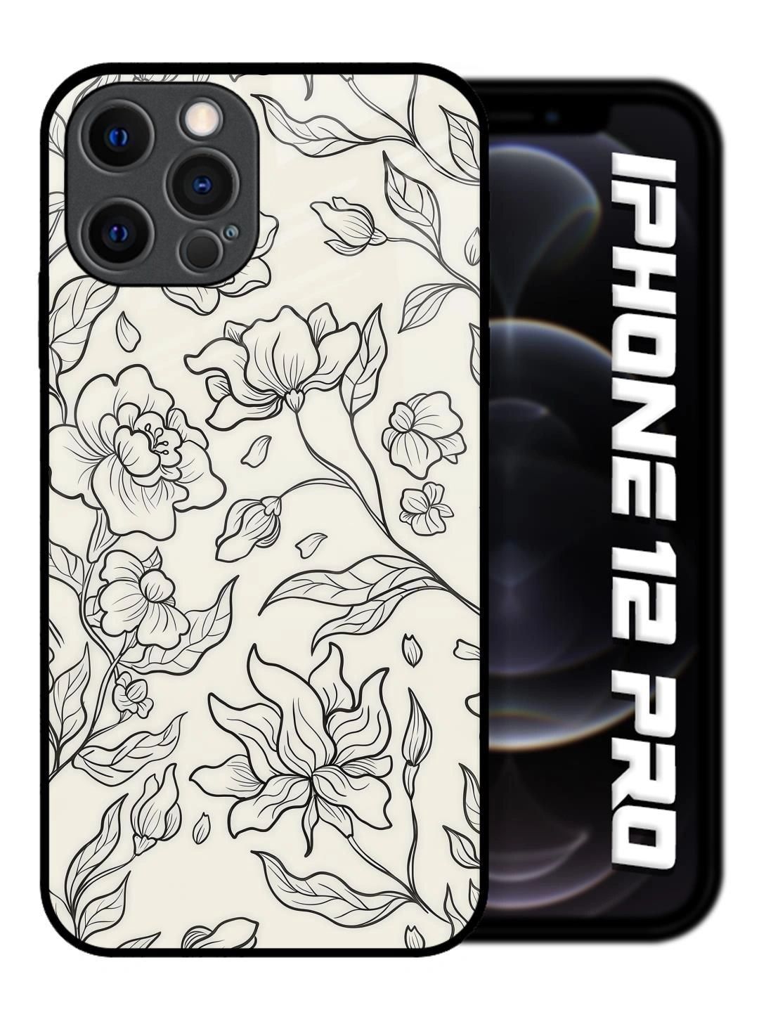 QRIOH Floral Printed iPhone 12 Pro Back Case Mobile Accessories-picture-23