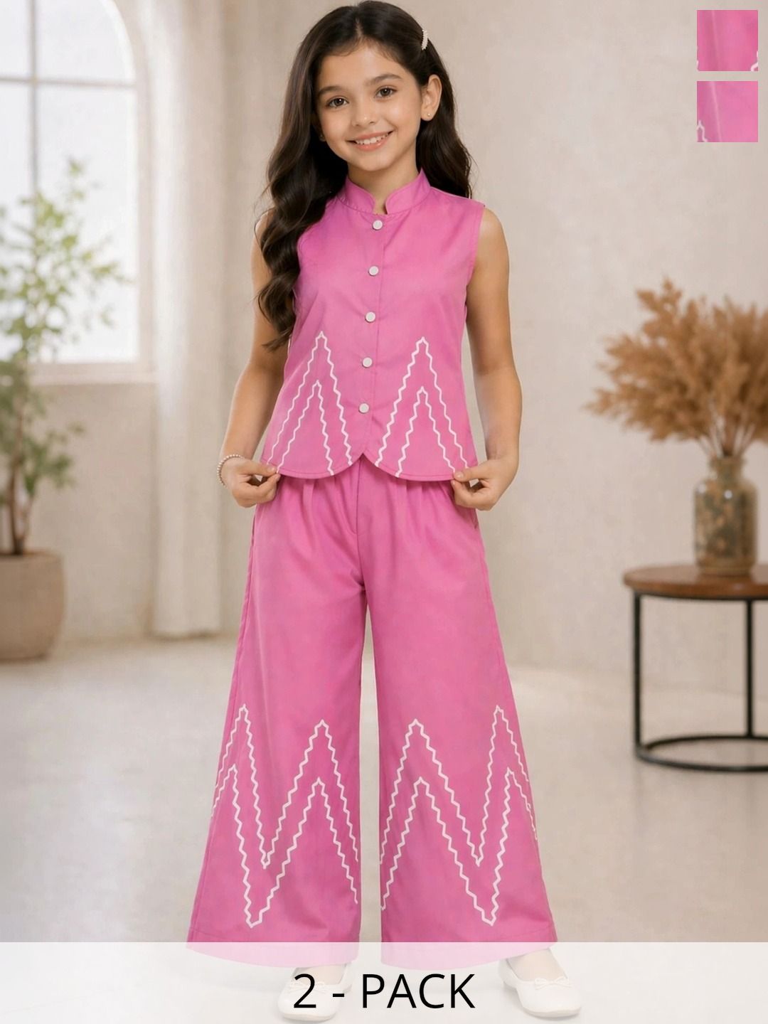 KIDS EARTH Girls Printed Top with Palazzos-picture-31