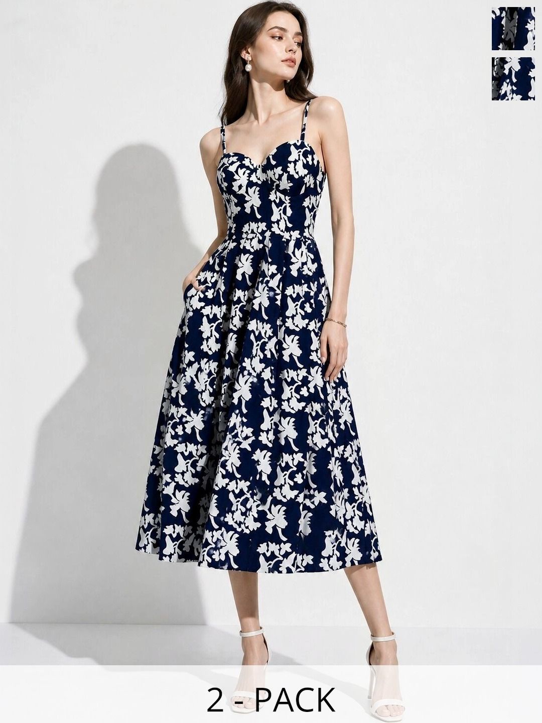 BHUVI STYLES Floral Print Fit & Flare Midi Dress-image-18
