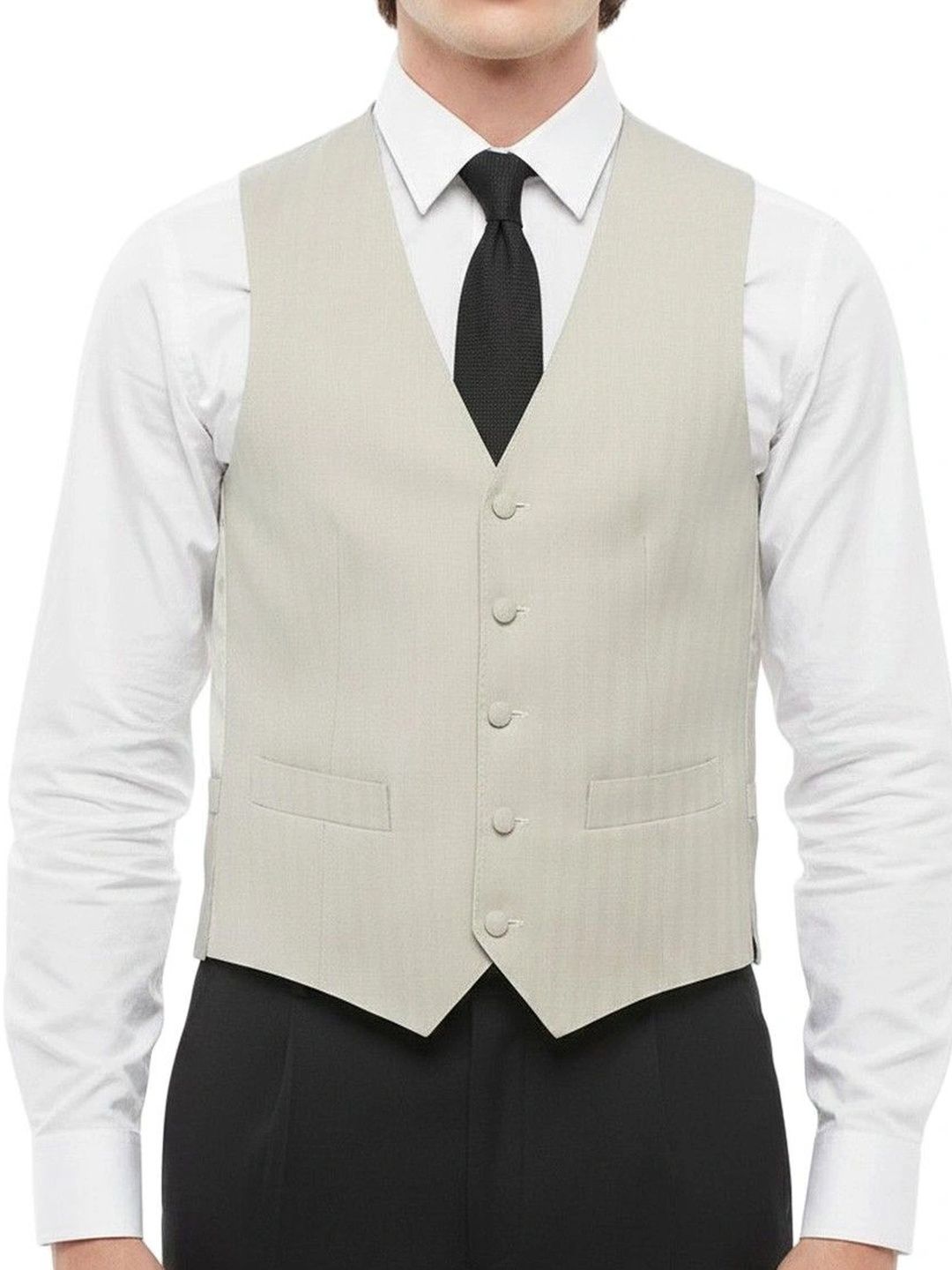 Corneliani Light Grey Solid Waistcoat-picture-54