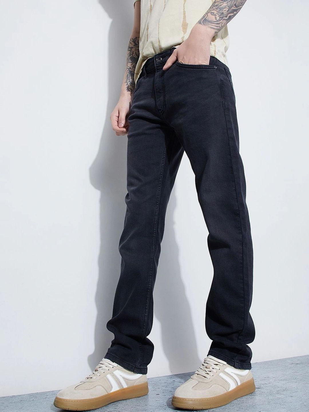 Forca by Lifestyle Men Straight Fit Mid-Rise Stretchable Jeans-picture-39