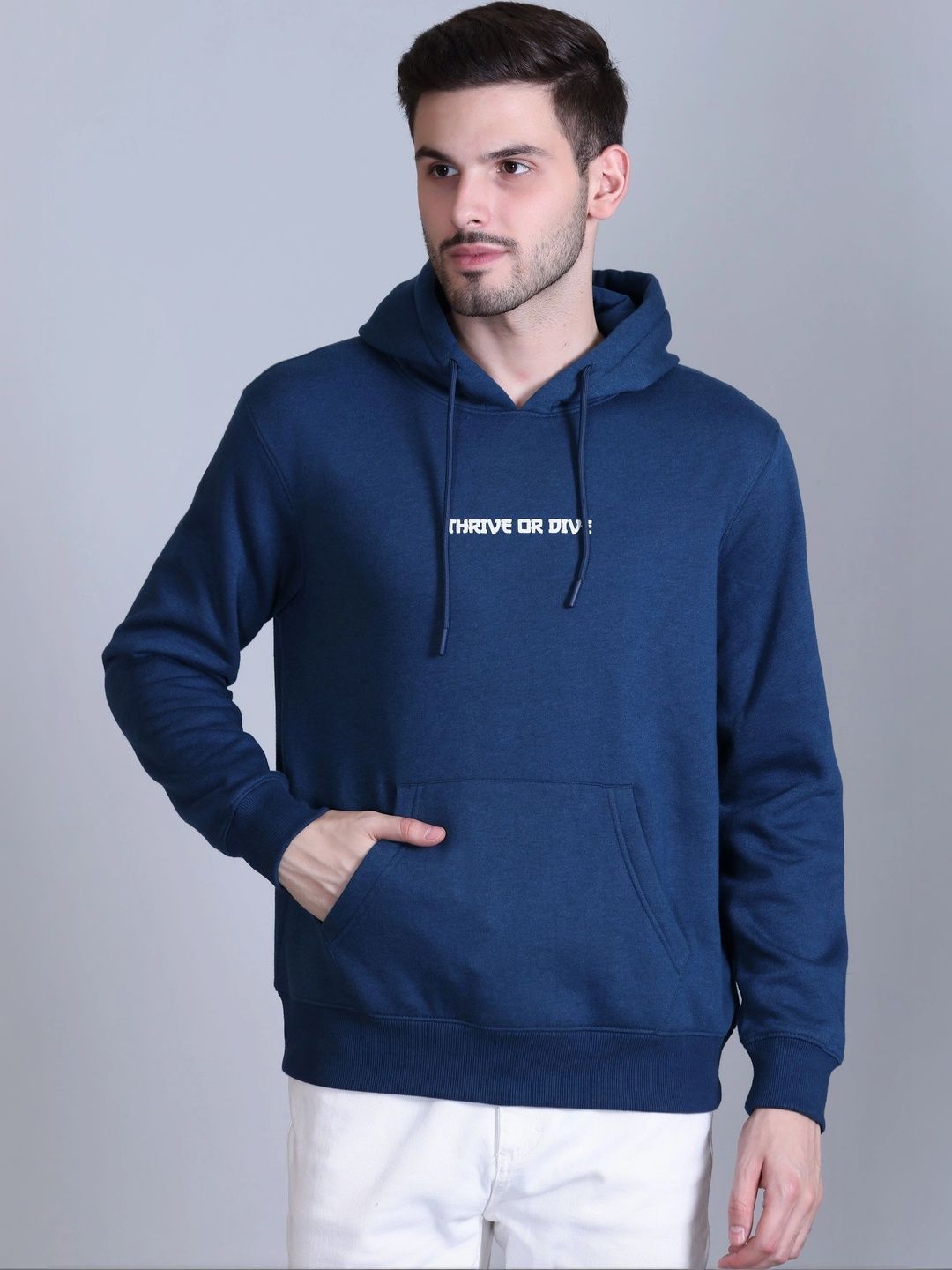 HERE&NOW Men Printed Hooded Sweatshirt-picture-28