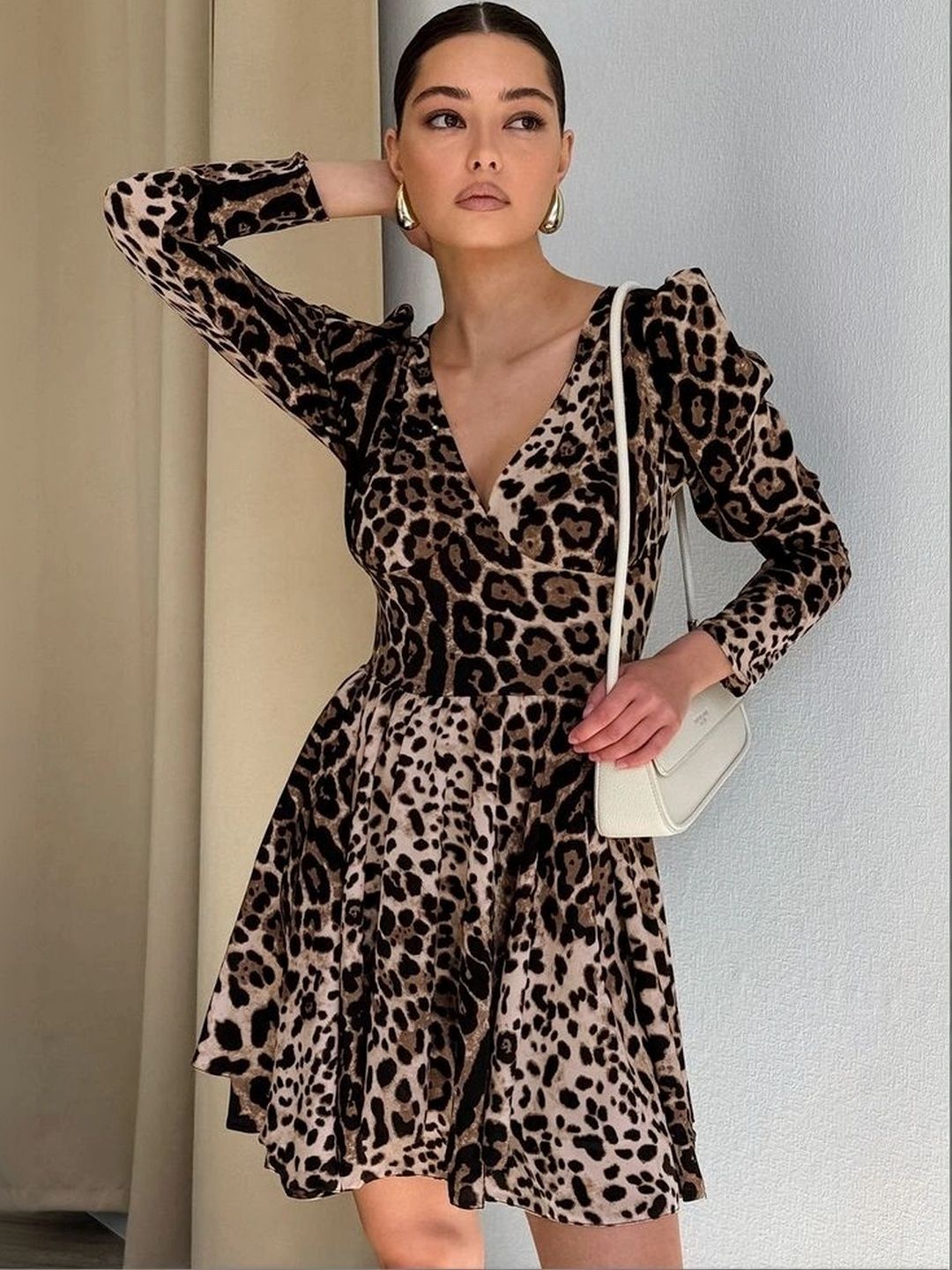 LULU & SKY Animal Print Puff Sleeve Fit & Flare Dress-picture-10