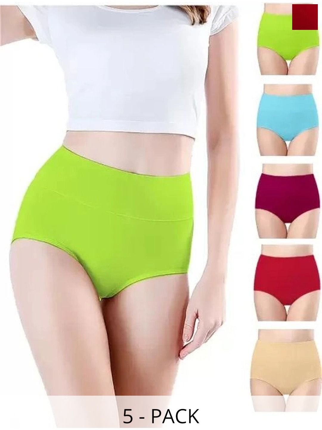 Bebron Women Pack of 5 Assorted Basic Briefs-picture-24