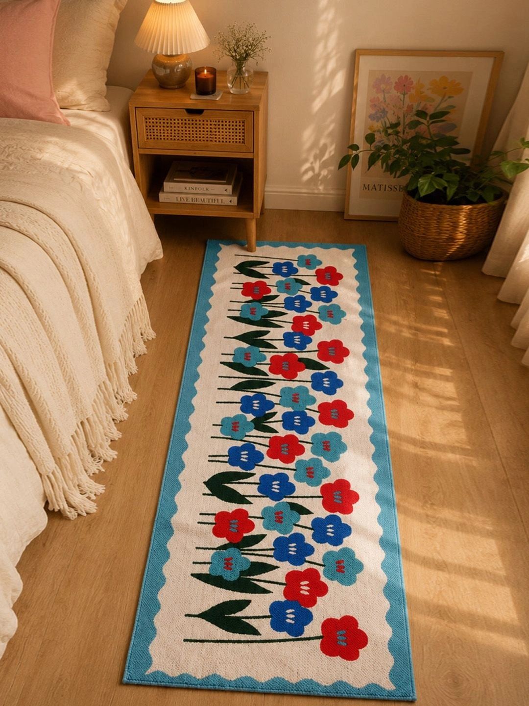 ANA Purple Floral Pure Cotton Floor Runners-picture-40