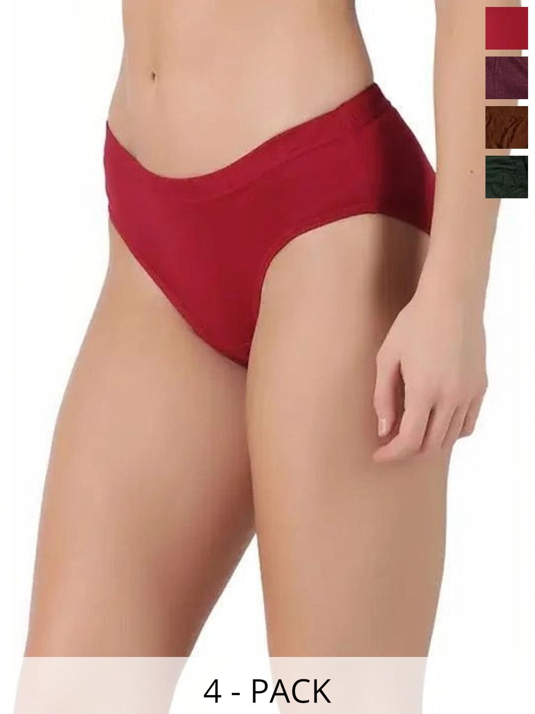 Bebron Women Pack of 4 Assorted Cotton Bikini-picture-28