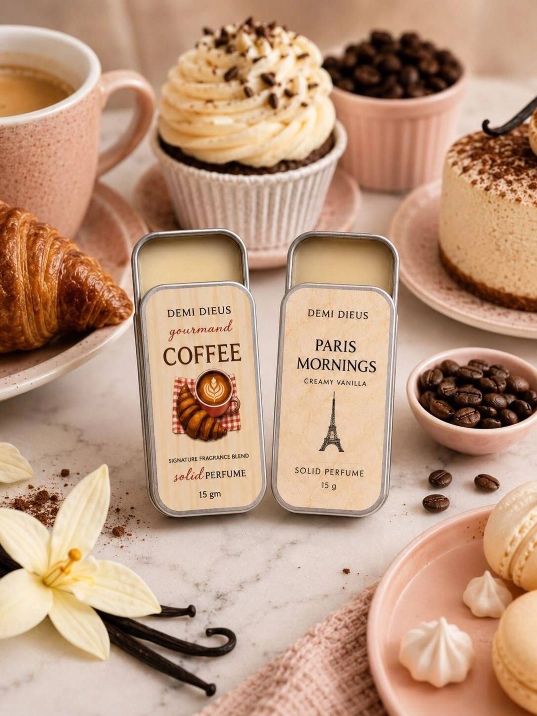 DEMI DIEUS Set of 2 Coffee & Vanilla Solid Perfume -15 g Each-image-6