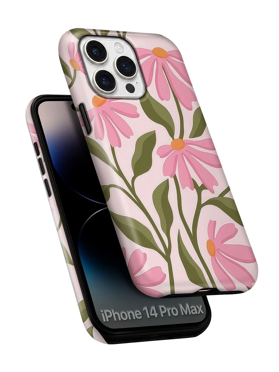 QRIOH Floral Printed iPhone 14 Pro Max Back Case Mobile Accessories-image-46