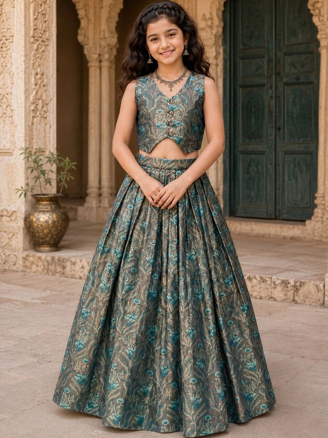 PURVAJA JUNIOR Girls Ready to Wear Lehenga &-picture-45