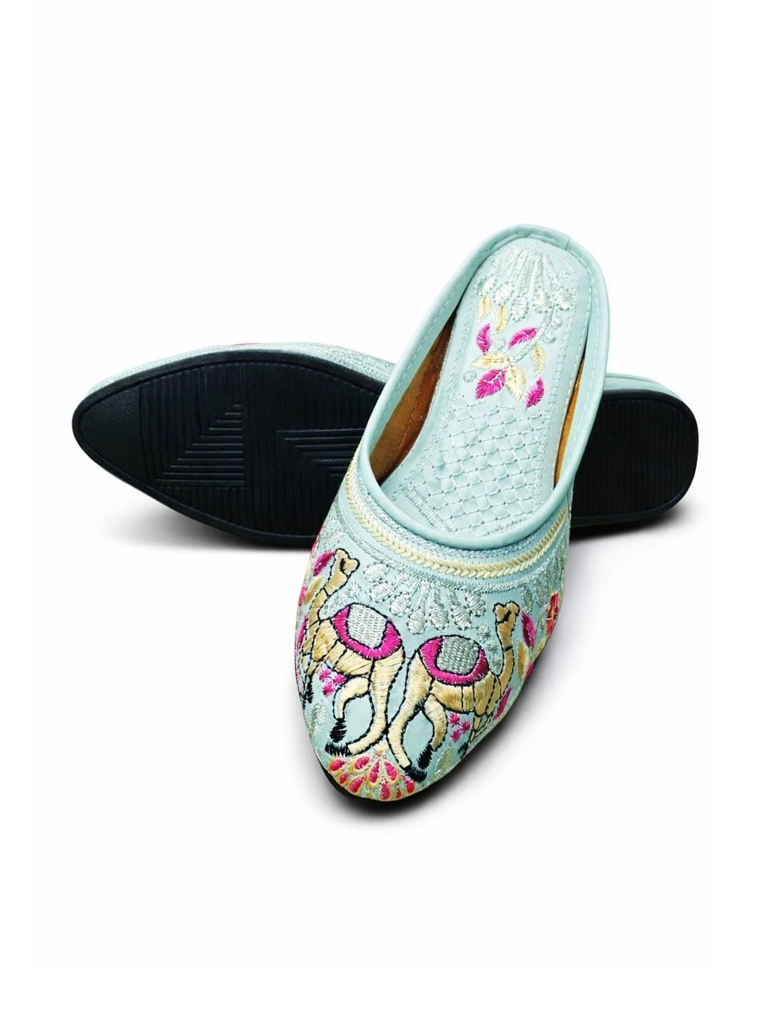 Handi Kalah Women Embellished Ethnic Mojaris with Embroidered Flats-image-27