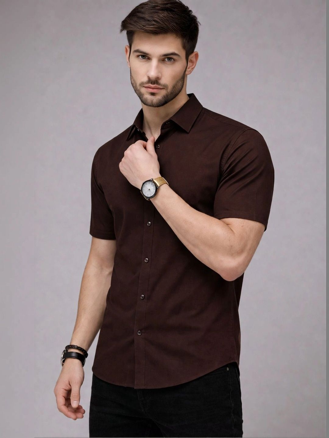 THE BIG ATTIRE Men Classic Casual Shirt-image-42