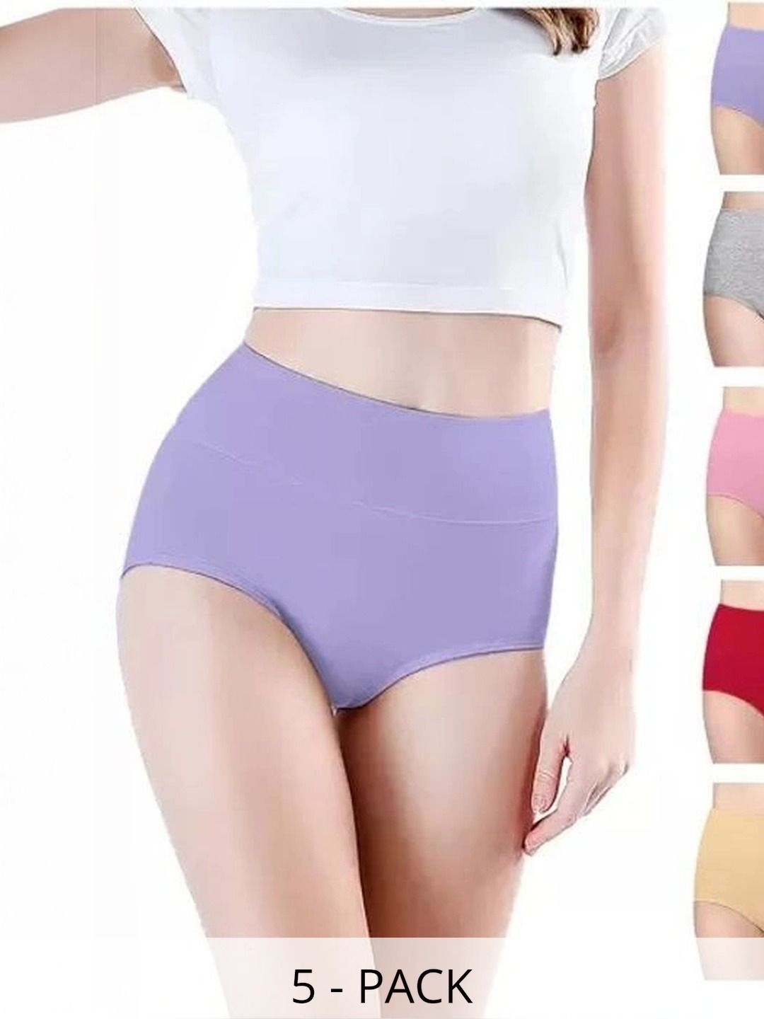 Bebron Women Pack of 5 Assorted Basic Briefs-picture-37
